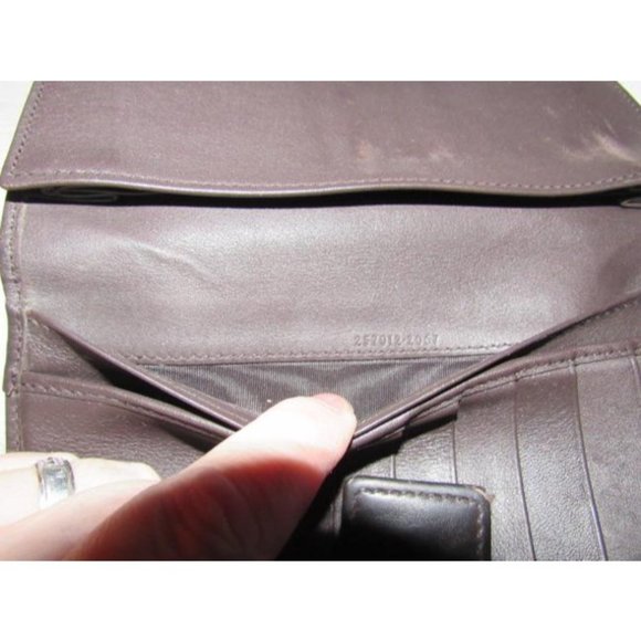 Gucci Brown Large G Logo Print Canvas And Brown Leather Vintage Wallet - Picture 8 of 12